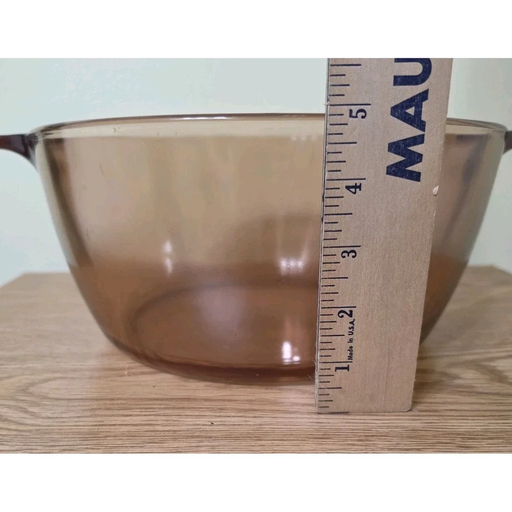 Visions Corning Amber Glass Dutch Oven Covered Casserole Pot Lid Stockpot 4.5L